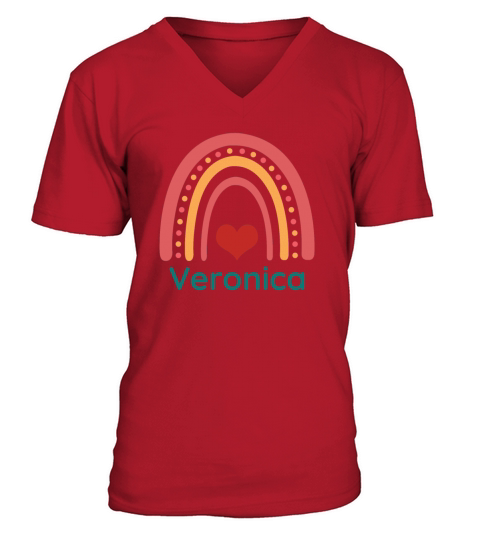 Veronica Vintage Boho Rainbow V-Neck T-shirt