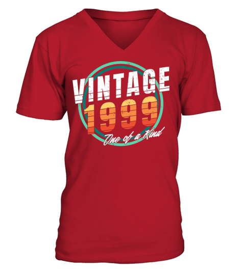 Vintage 1999 Shirt for Men Women 24 Year Old 24th V-Neck T-shirt