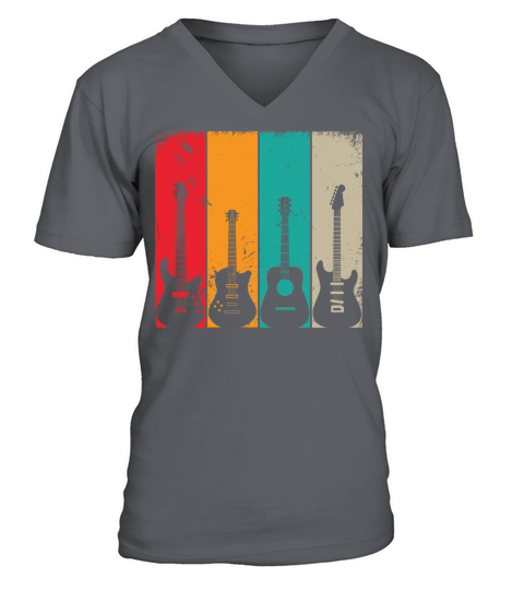 Vintage Guitar Retro Idea For Men Women V-Neck T-shirt