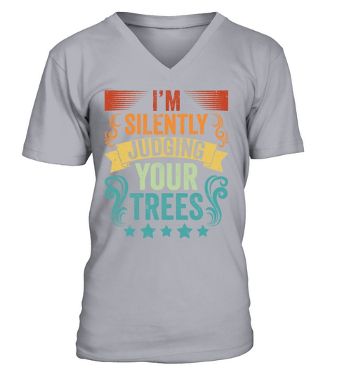 Vintage Im Silently Judging Your Trees An V-Neck T-shirt