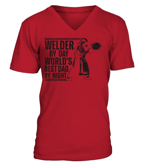 Welder Welding Dad Father Vintage V-Neck T-shirt