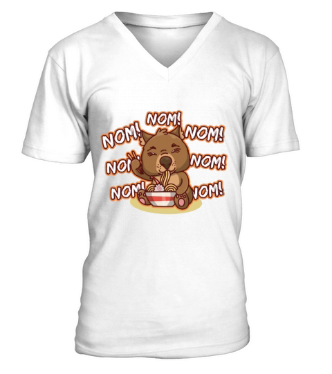 Wombat Eat Ramen V-Neck T-shirt