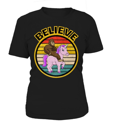 Bigfoot Riding A Unicorn Women's T-Shirt