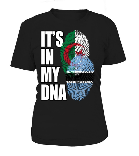 Botswana And Algerian Mix Heritage DNA Flag Women's T-Shirt