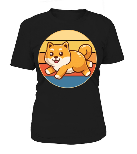 Cute Shiba Inu Dog Breed Vintage Retro Sunset Women's T-Shirt