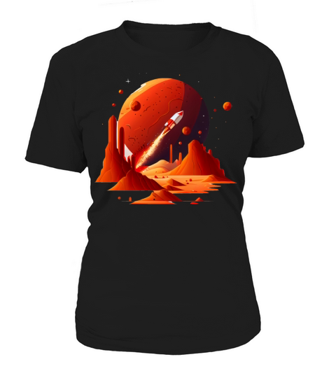 Vintage Space Science Mars Fiction Geek Solar Women's T-Shirt