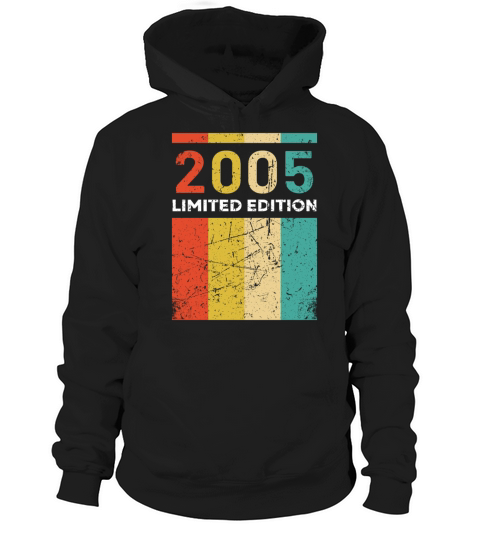 18 Years Vintage 2005 Retro 18th Birthday Hoodie Unisex