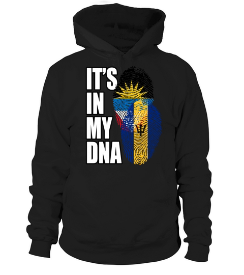 Barbadian And Antiguan Mix Heritage DNA Flag Hoodie Unisex