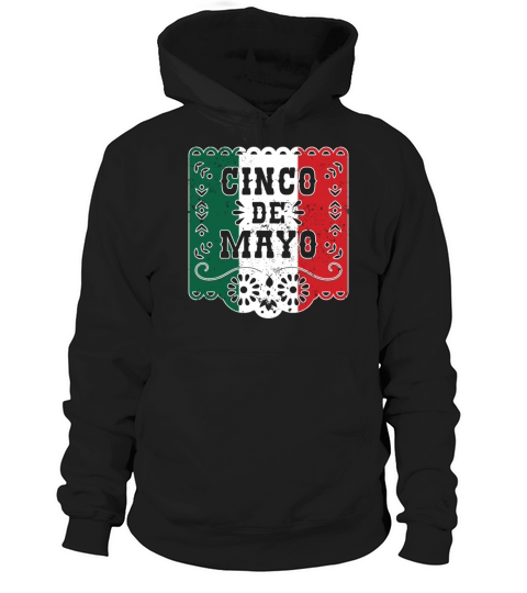 Cinco de Mayo Garland Mexican Flag Minimalist Vint Hoodie Unisex