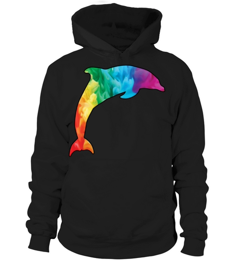 Colorful Rainbow Dolphin With Smoke And Fog Hoodie Unisex