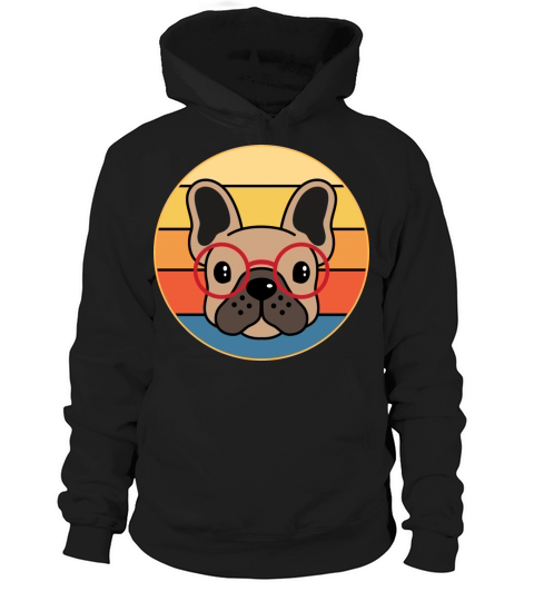 French Bulldog Dog Breed Vintage Retro Sunset Hoodie Unisex