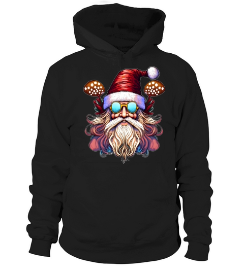 Merry Christmas Hippie Santa Claus Mushroom Christmas Hoodie Unisex