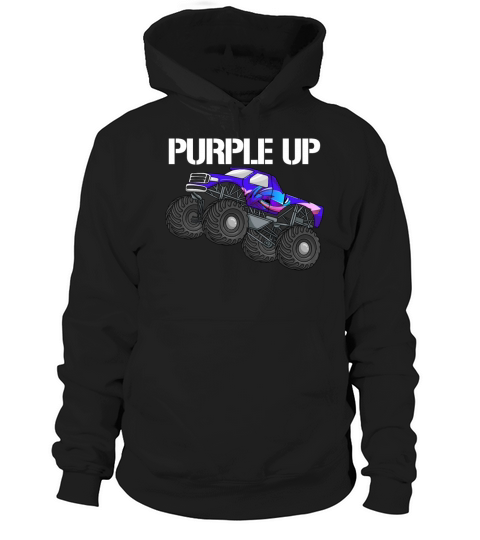 Purple Up Monster Truck Military Kids Purple Upboy Hoodie Unisex