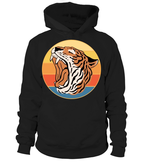 Tiger Big Cat Vintage Retro Sunset Hoodie Unisex