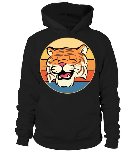 Tiger Big Cat Vintage Retro Sunset Hoodie Unisex