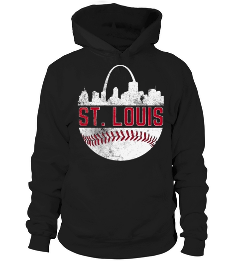 Vintage City Skyline Retro Baseball Fan St Louis F Hoodie Unisex