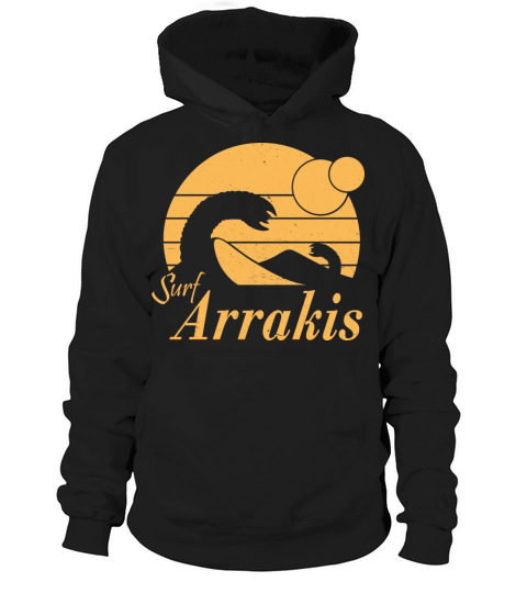 Visit Arrakis Distressed Surf Dune silhouette Hoodie Unisex