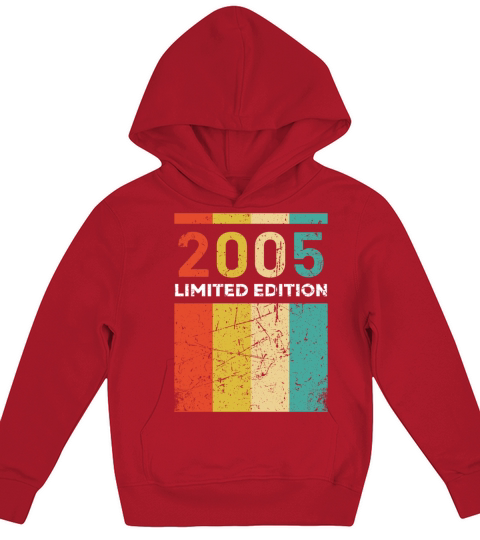 18 Years Vintage 2005 Retro 18th Birthday Kids Hoodie
