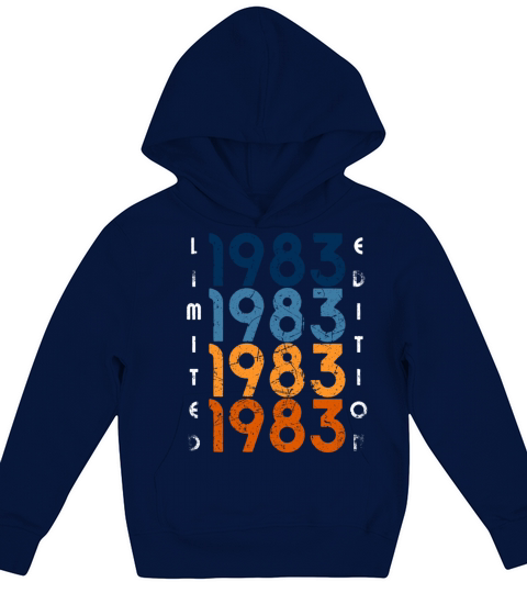 40 Years Vintage 1983 Retro 40th Birthday Kids Hoodie