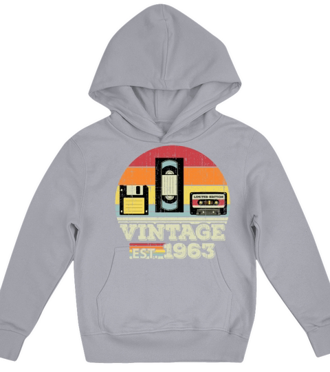 60 Year Old Vintage 1963 60th Birthday Gift Kids Hoodie