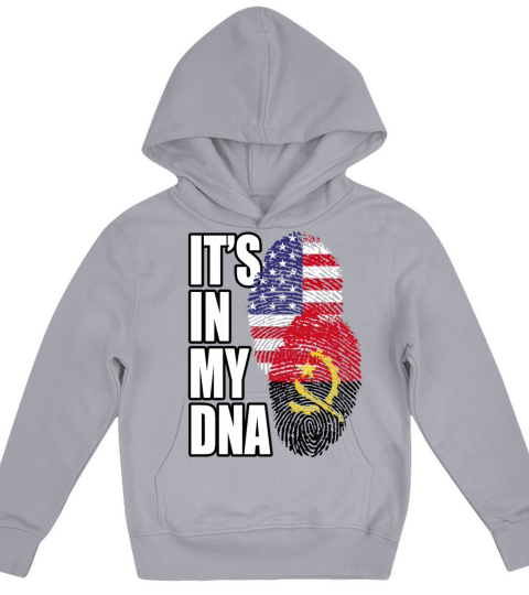 Angolan And American Mix Heritage DNA Flag Kids Hoodie