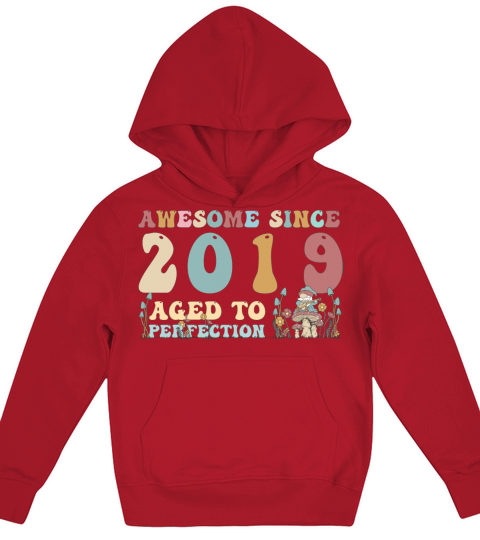 Awesome since 2019 - 4th Birthday - 2023 Groovy Kids Hoodie