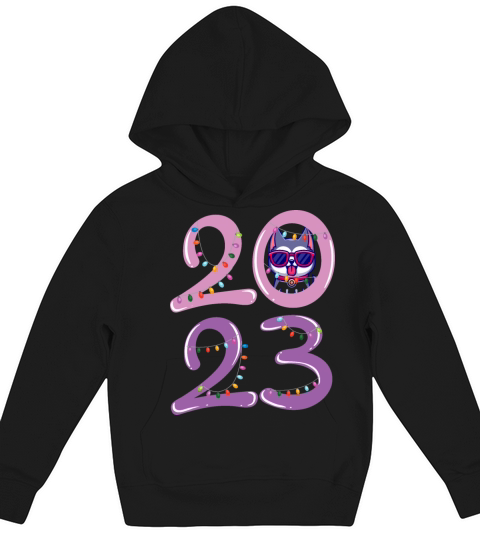 Cat christmas 2023 Kids Hoodie