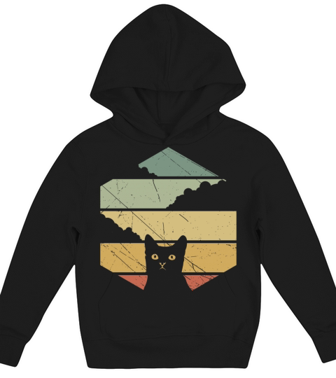 Cat Retro Kids Hoodie