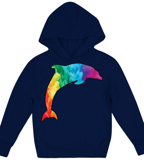 Colorful Rainbow Dolphin With Smoke And Fog Kids Hoodie