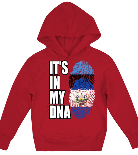 Estonian And Salvadoran Mix Heritage DNA Flag Kids Hoodie
