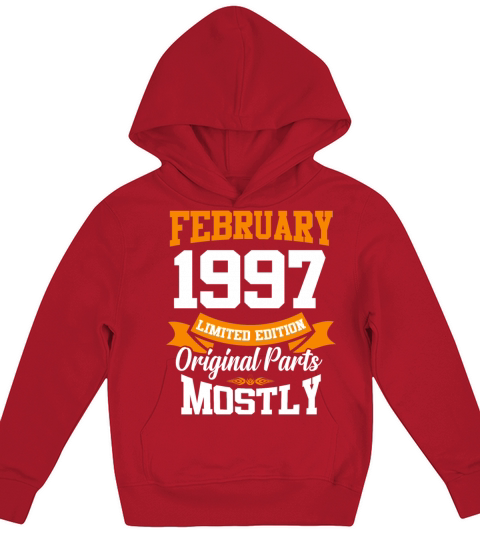 February 1997 Vintage Birthday Present Kids Hoodie