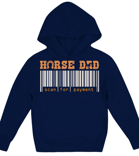 Horse Dad Scan For Payment Vintage Funny Horses Ri Kids Hoodie