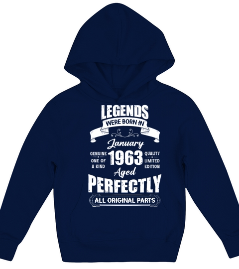 Legends Were Born In January 1963 Birthday Kids Hoodie