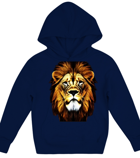 Lion Africa predator print head imprint with wild Kids Hoodie