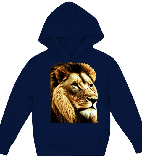 Lion Africa predator print head imprint with wild Kids Hoodie