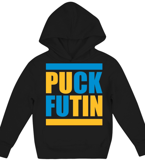 puck futin logo design Kids Hoodie