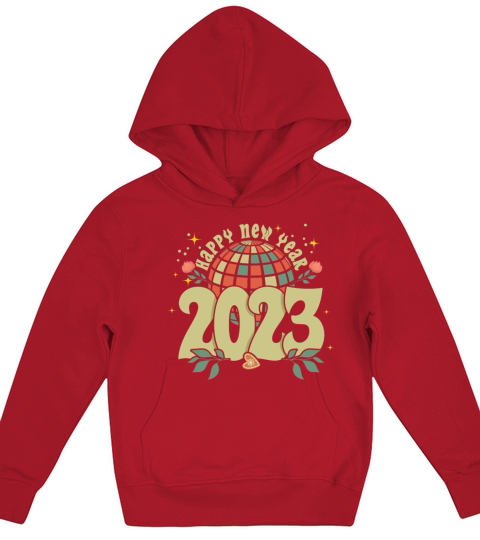 Retro 2023 Hello 2023 Groovy New Year Vintage Kids Hoodie