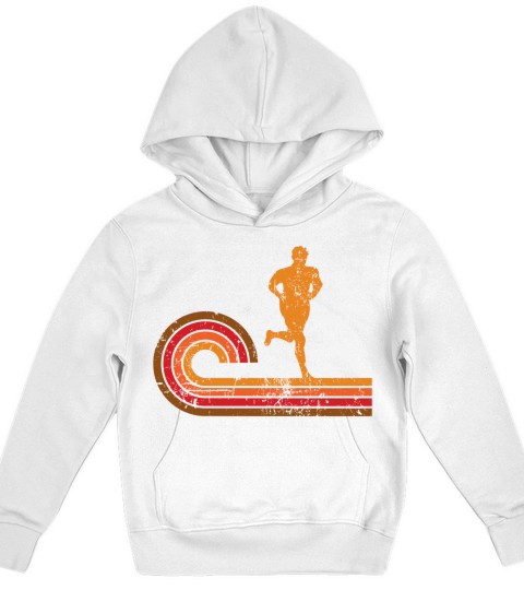 Retro Style Runner Silhouette Running Kids Hoodie