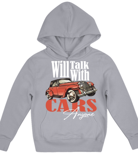 Will Talk Cars With Anyone Retro Vintage Design Kids Hoodie