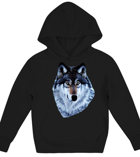 Wolf artwork design predator face imprint Kids Hoodie