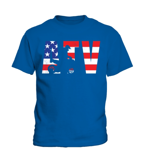 all terrain vehicles American flag patriotic art w Kids T-Shirt