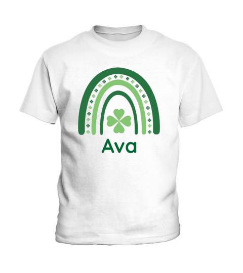 Ava Clover Charm Boho Rainbow Kids T-Shirt