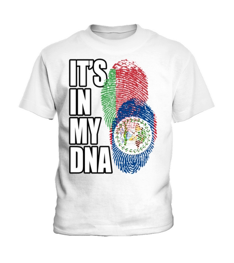 Belizean And Belarusian Mix Heritage DNA Flag Kids T-Shirt
