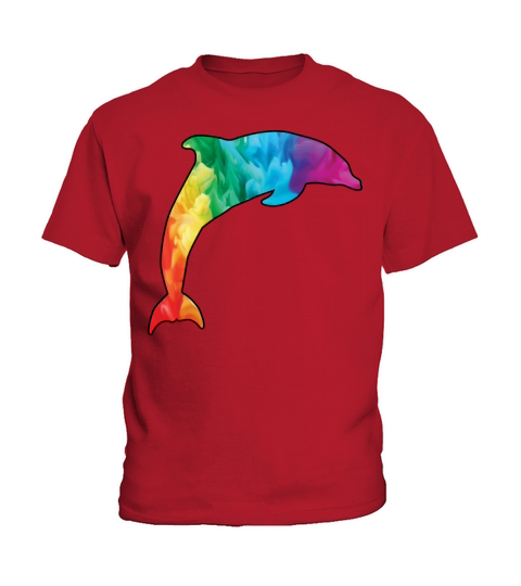 Colorful Rainbow Dolphin With Smoke And Fog Kids T-Shirt