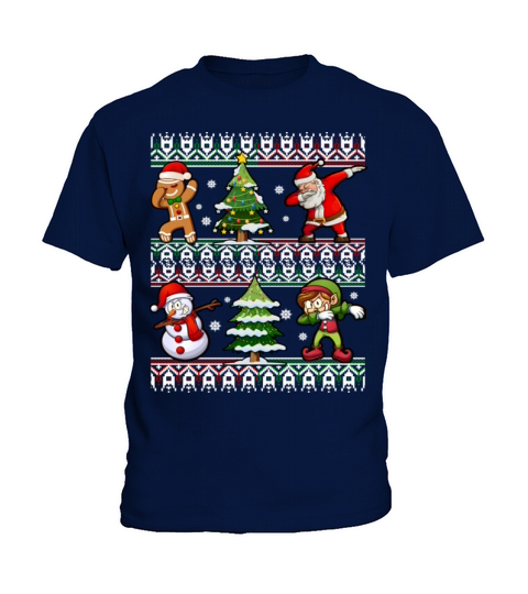 Dabbing Santa Elf Snowman Gingerbread Christmas Kids T-Shirt