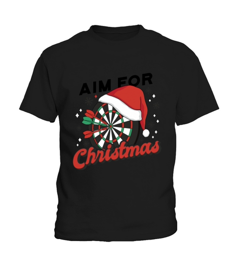 Dart-Board Santa Hat Christmas Cool Sport X-Mas H Kids T-Shirt