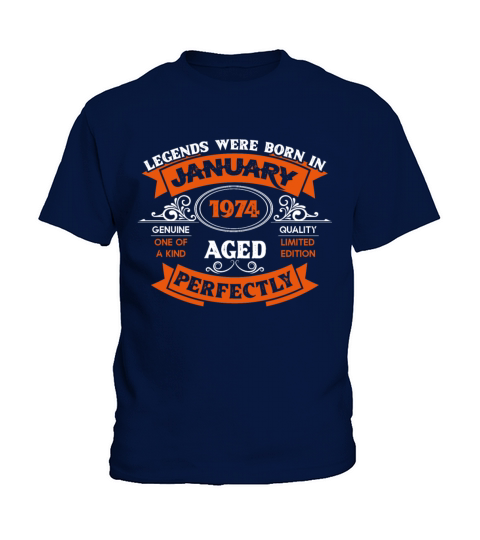Legends Were Born In January 1974 Birthday Gift Kids T-Shirt
