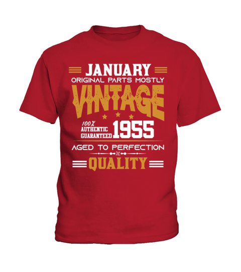 Vintage Aged To Perfection January 1955 Kids T-Shirt