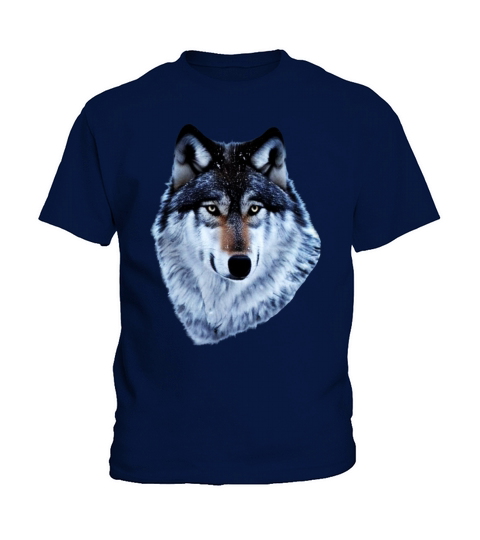 Wolf artwork design predator face imprint Kids T-Shirt