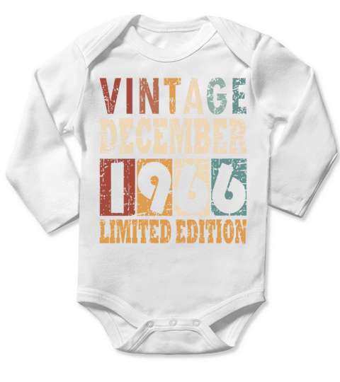 1966 December vintage birthday Long Sleeve Baby One-Piece